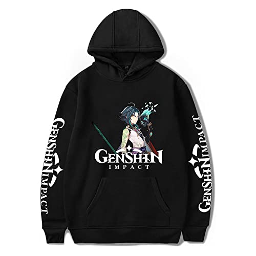 LKY STAR Genshin Impact Merch Anime Hoodies für Jungen Mädchen Sweatshirt XIAO Jean Midoriya Cosplay Kapuzenpullover XXS-4XL von LKY STAR