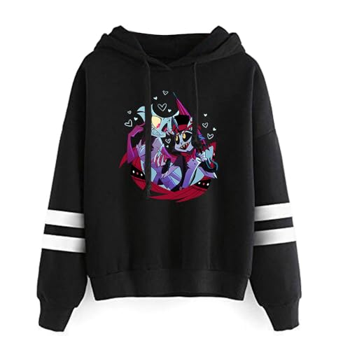 LKY STAR Hazbin Hotel Hoodie Charlie Morningstar Vaggie Cosplay Sweatshirt mit Langärmelig Casual Kapuzenpullover für Herren Damen LKY STAR Hazbin Hotel Hoodie Charlie Morningstar Vaggie Cosplay Sweatshirt mit Langärmelig Casual Kapuzenpullover für Herren Damen von LKY STAR