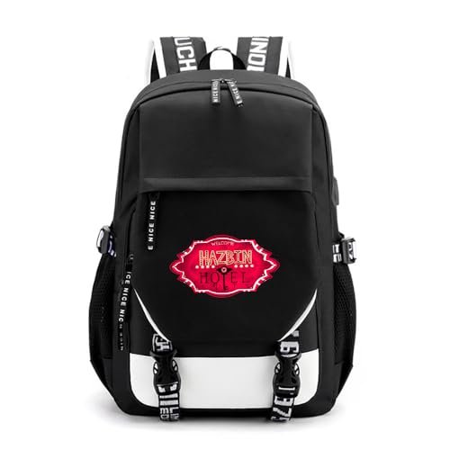 LKY STAR Hazbin Hotel Merch Leichtgewichtig Rucksack Canvas Schultasche Laptop Schultasche Freizeitrucksack for Mädchen Damen von LKY STAR