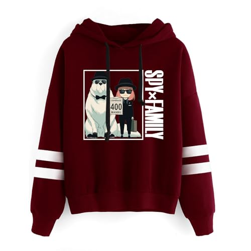 Herren Damen Spy x Family Kapuzenpullover Anya Loid Yor Forger Cosplay Hoodies für Jungen Mädchen Casual Sweatshirt von LKY STAR