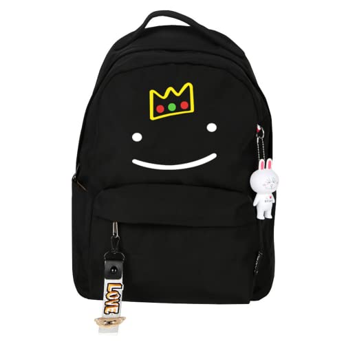 LKY STAR Ranboo Merch Süssigkeiten Farben Rucksack Canvas Schultasche Laptop Schultasche Freizeitrucksack for Mädchen Damen von LKY STAR