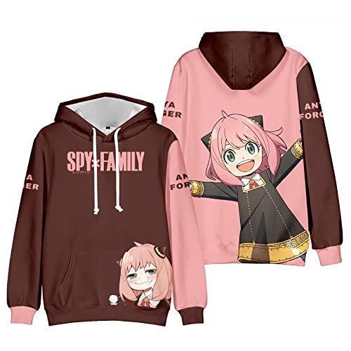 Spy x Family Hoodie 3D-Druck Sweatshirt Langarm Sweatshirt für Jungen Mädchen Anya Loid Yor Forger Anime Cosplay Kapuzenpullover von LKY STAR