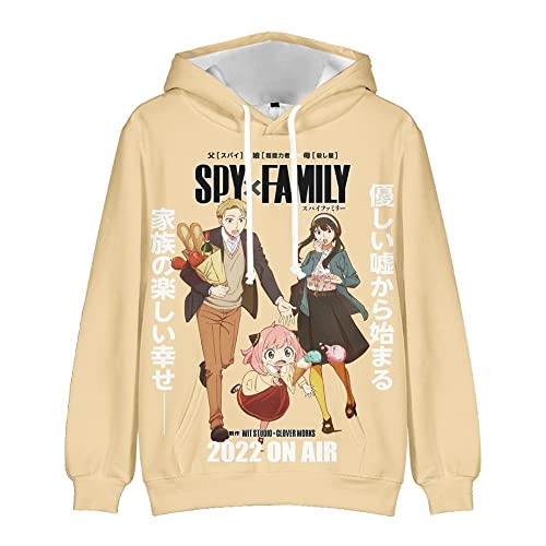 Spy x Family Hoodie 3D-Druck Sweatshirt Langarm Sweatshirt für Jungen Mädchen Anya Loid Yor Forger Anime Cosplay Kapuzenpullover von LKY STAR