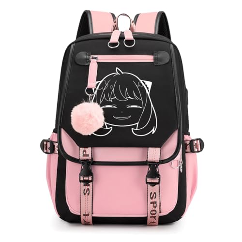 LKY STAR Spy x Family Schultasche Mädchen Damen Daypacks,Sehr Geeignet für Die Schule, die Reisen,22L von LKY STAR