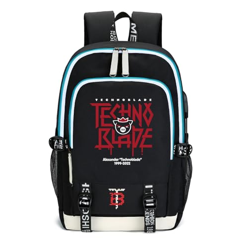 LKY STAR Technoblade Merch Daypacks Unisex Rucksack Herren Damen Weiterführende Schultasche Freizeitrucksack von LKY STAR