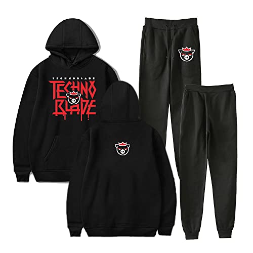 LKY STAR Technoblade Trainingsanzug Set Hoodie und Jogginghose Sweatshirt Hosen für Herren Damen Teenager XXS-4XL von LKY STAR