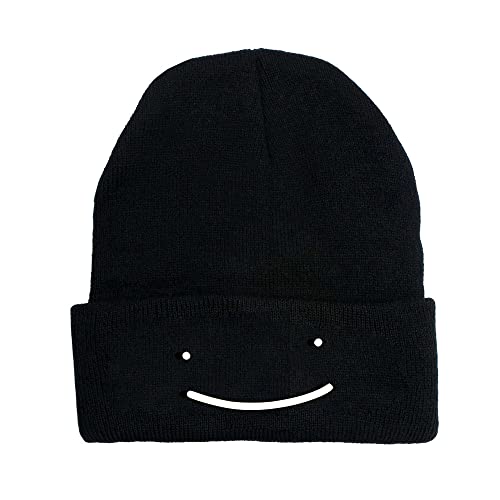 Ranboo Dreamwastaken Dream Smile Merch Casual Mützen für Männer Frauen Gestrickte Winter Hut Solide Bedrucktes Motorhaube Unisex Kappe Schwarz.4 von LKY STAR