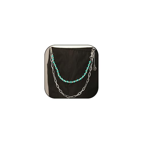LKingel Western-Hosen-Ketten für Männer und Frauen, Türkis, Geldbörsenkette, Gothic, Hip-Hop, Taschenketten, Western-Land-Jeans, Geldbörsen-Kette für Herren, silber, Large, Stil 6 von LKingel