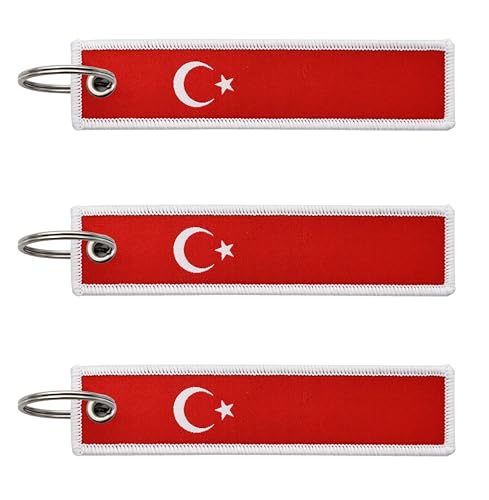 LLBFHH 3 Stück Asien Europa Länderflagge Schlüsselanhänger für Autoschlüssel, Stoff-Schlüsselanhänger für Männer und Frauen, Türkei, 0.1 LLBFHH 3 Stück Asien Europa Länderflagge Schlüsselanhänger für Autoschlüssel, Stoff-Schlüsselanhänger für Männer und Frauen, Türkei, 0.1 von LLBFHH