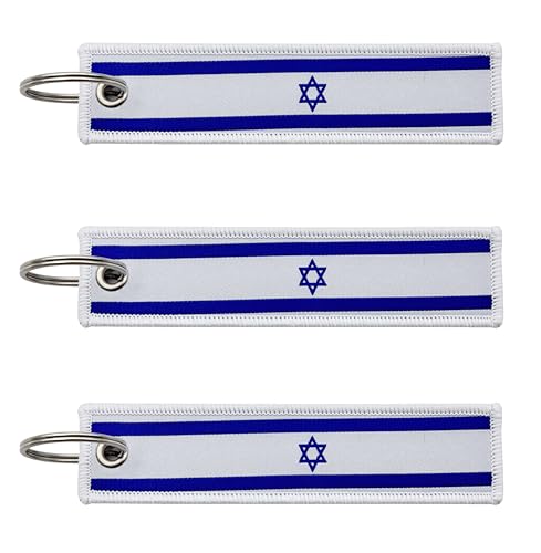 LLBFHH 3 Stück Israel Israelis Länderflaggen-Schlüsselanhänger, gewebtes Etikett, Schlüsselanhänger für Autoschlüssel, Stoff-Schlüsselanhänger für Männer und Frauen, verwendet für verschiedene LLBFHH 3 Stück Israel Israelis Länderflaggen-Schlüsselanhänger, gewebtes Etikett, Schlüsselanhänger für Autoschlüssel, Stoff-Schlüsselanhänger für Männer und Frauen, verwendet für verschiedene von LLBFHH