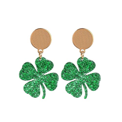 St. Patrick's Day Ohrringe, Viel Glück, grüne Kleeblatt-Ohrringe für Damen, Irische Festival-Ohrringe (A,One Size) von LLBFZ
