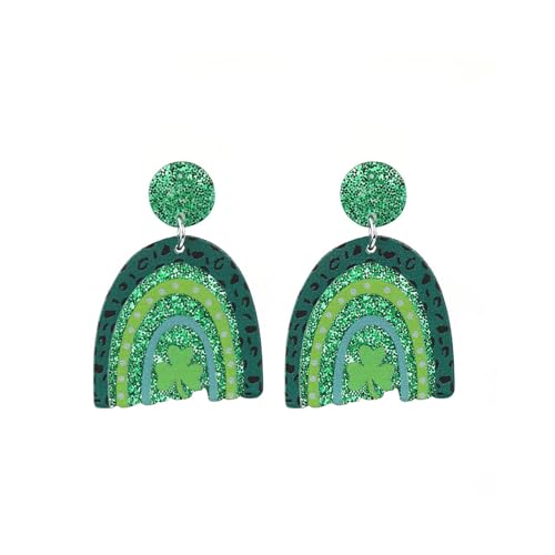 St. Patrick's Day Ohrringe, Viel Glück, grüne Kleeblatt-Ohrringe für Damen, Irische Festival-Ohrringe (F,One Size) von LLBFZ