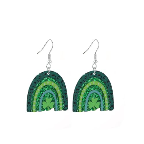 St. Patrick's Day Ohrringe, Viel Glück, grüne Kleeblatt-Ohrringe für Damen, Irische Festival-Ohrringe (J,One Size) von LLBFZ