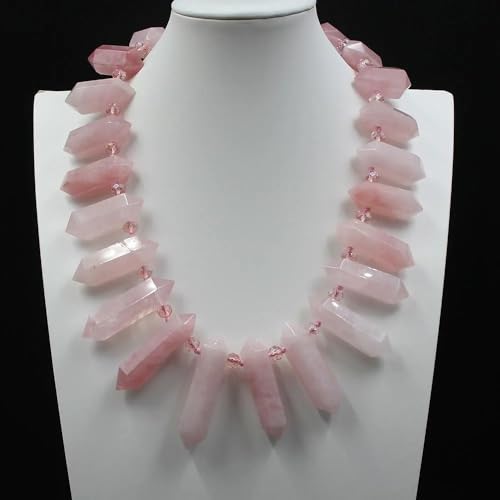 LLBOGRGGN Rose Quartz Double Terminated Point Real Stone Necklace For Women LLBOGRGGN Rose Quartz Double Terminated Point Real Stone Necklace For Women von LLBOGRGGN