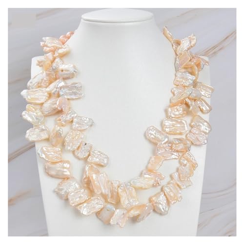 LLBOGRGGN Schmuck 19" 2 Stränge 18mm rosa Biwa Keshi Perlenkette süß for Frauen LLBOGRGGN Schmuck 19" 2 Stränge 18mm rosa Biwa Keshi Perlenkette süß for Frauen von LLBOGRGGN