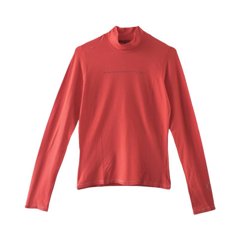 Marithe + François Girbud - Roter Rollkragenpullover Mit Silbernen Details von LLDFM