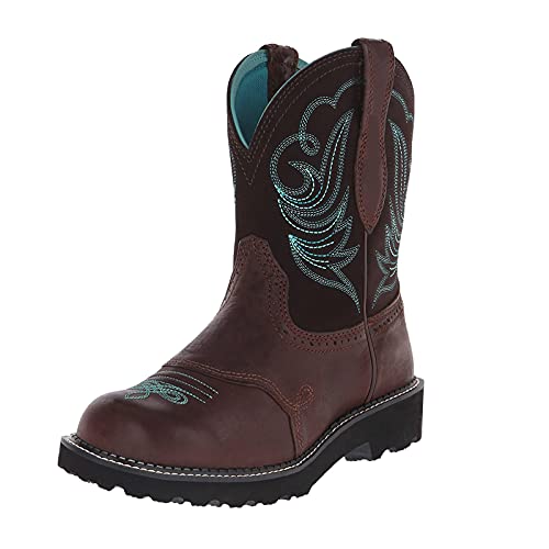 LLDG Damen Cowboystiefel Retro Halbhoch Schlupfstiefel Vintage Halblange Stiefel Freizeit Kurzschaft Boots Elegante Western Stiefeletten Lässige Flache Knöchelstiefel rutschfest Ankle Boots von LLDG