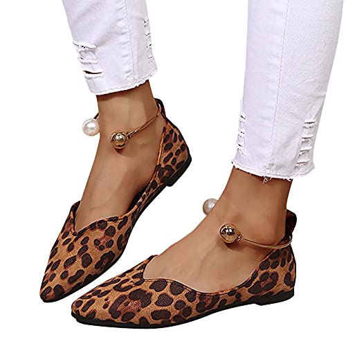 LLDG Damen Slip on flache Mund Pumps Leoparden muster Geschlossene Ballerinas Perlen Pointed-Toe Wildleder Halbschuhe lässige rutschfest Low Top Slippers Bequem Bootsschuhe Segelschuhe, Braun, 37 EU LLDG Damen Slip on flache Mund Pumps Leoparden muster Geschlossene Ballerinas Perlen Pointed-Toe Wildleder Halbschuhe lässige rutschfest Low Top Slippers Bequem Bootsschuhe Segelschuhe, Braun, 37 EU von LLDG
