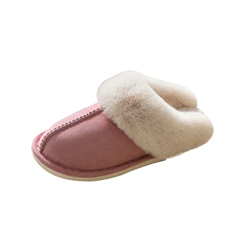 LLDG Damen und Herren Hausschuhe Winter Plüsch Warme Pantoffeln rutschfeste Faux Pelz Slipper Weiche Flache Latschen Lammfell Flauschige Gefüttert Schlappen Outdoor/Indoor Hüttenschuhe Weiche Slides von LLDG