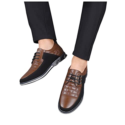 LLDG Herren Mokassins Loafers Freizeitschuhe Atmungsaktiver Komfort Wanderschuhe Mode Büro Abendschuhe Slipper Männer Fahrschuhe Lässige Business Schuhe Klassischer Schnürschuhe, Braun, 43 EU von LLDG