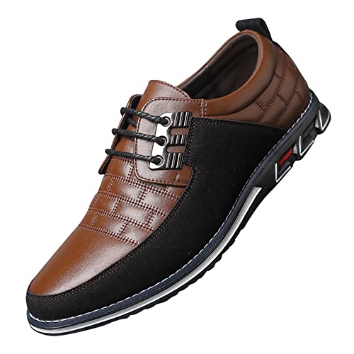 LLDG Herren Mokassins Loafers Freizeitschuhe Atmungsaktiver Komfort Wanderschuhe Mode Büro Abendschuhe Slipper Männer Fahrschuhe Lässige Business Schuhe Klassischer Schnürschuhe, Braun, 44 EU von LLDG