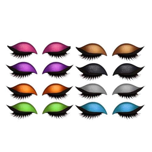 Lazy Eye Shadow Eyelash Patch, 4/8pairs Eyeshadow Lash Sticker, Eyeshadow Eyelashes Makeup Stickers, 2-in-1 Reusable Eyeshadow & Eyelash Makeup Stickers, Not Easy to Fall Off, Can Be Cut (8Colors) von LLDYAN