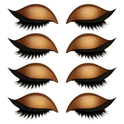 Lazy Eye Shadow Eyelash Patch, 4/8pairs Eyeshadow Lash Sticker, Eyeshadow Eyelashes Makeup Stickers, 2-in-1 Reusable Eyeshadow & Eyelash Makeup Stickers, Not Easy to Fall Off, Can Be Cut (Gold) von LLDYAN