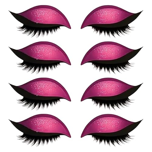 Lazy Eye Shadow Eyelash Patch, 4/8pairs Eyeshadow Lash Sticker, Eyeshadow Eyelashes Makeup Stickers, 2-in-1 Reusable Eyeshadow & Eyelash Makeup Stickers, Not Easy to Fall Off, Can Be Cut (Pink) von LLDYAN