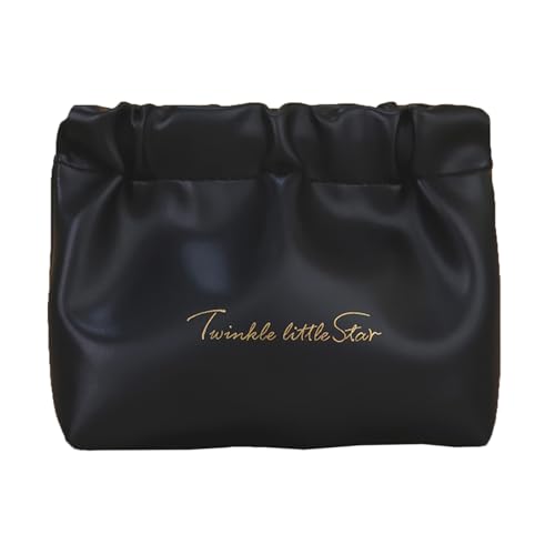 2024 New Eretinputc Makeup Bag Lijiali, Premium Makeup Bag, PU Leather Travel Makeup Bag, Large Capacity Multi Compartment Toiletry Cosmetic Bag for Women and Girls Gifts (S-Black) von LLELEMAMO