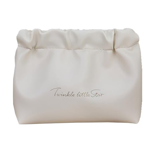 2024 New Eretinputc Makeup Bag Lijiali, Premium Makeup Bag, PU Leather Travel Makeup Bag, Large Capacity Multi Compartment Toiletry Cosmetic Bag for Women and Girls Gifts (S-White) von LLELEMAMO