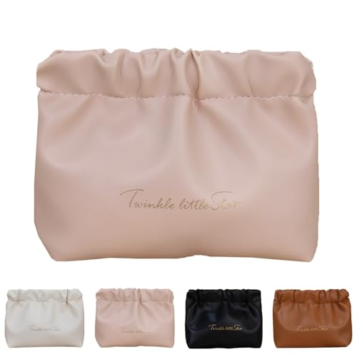 Eretinputc Makeup Bag, 2024 New Premium Makeup Bag, Large Capacity Multi Compartment Travel Makeup Bag, PU Leather Toiletry Cosmetic Bag for Women and Girls Gifts (S-Pink) von LLELEMAMO