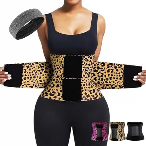 LLELEMAMO Floralshe Fajas, Belt Waist Cincher Ab Belt Tummy Control Body Shaper with Triple Wrap Women - Plus Size (Yellow,L) von LLELEMAMO