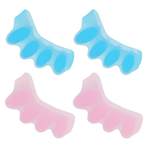 Zehenspreizer Hallux Valgus Korrektur 4er Set, Weicher Zehentrenner Damen Silikon, wiederverwendbarer Toe Spacer & Toe Separator, effektiver Bunion Corrector für Hallux Valgus Schmerzen & Ausrichtung von LLFYXM
