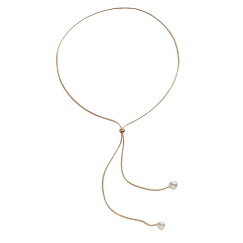 Anspruchsvolle Kette Perlen Lariat Halskette zierliche Perlen Tropfen Halskette mit ziehbarer Halskette für Freizeit oder formelle Kleidung, vielseitige Perlenkette von LLHCF