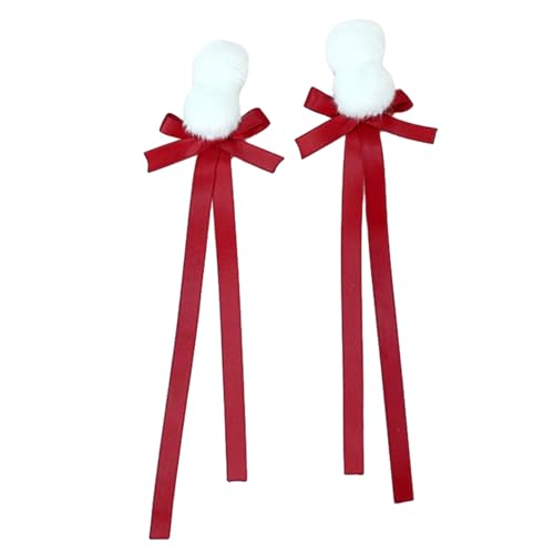 Haarspange für Mädchen, pelzige Schleife, Pompons, Haarnadel, pelziger Kopfschmuck mit Band und Schleife, für Kinder, Haarspange von LLHCF
