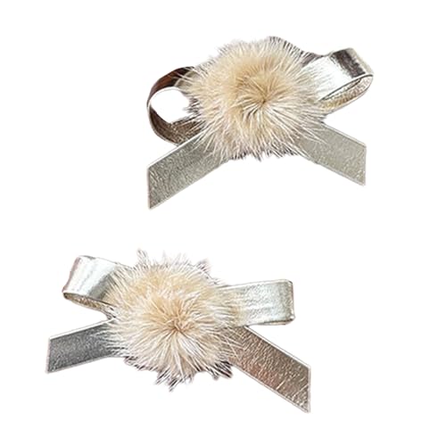 Haarspange mit Schleife, Pompons, für Mädchen, Weihnachts-Pferdeschwanz-Haarspange mit Pompons für Damen, 1/2 Stück von LLHCF