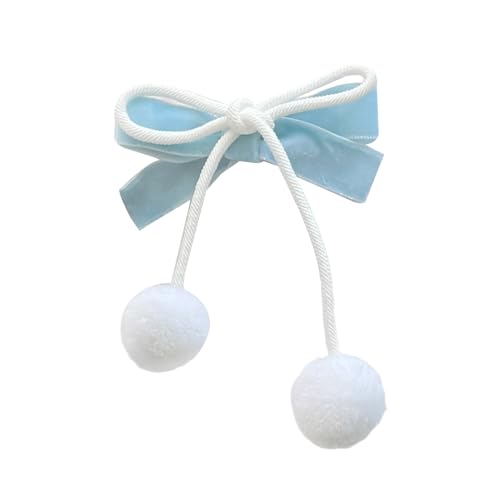 Haarspange mit Schleife und Plüsch-Pompons für Damen und Kinder, Gothic-Anhänger, ästhetisches Haar-Accessoire von LLHCF
