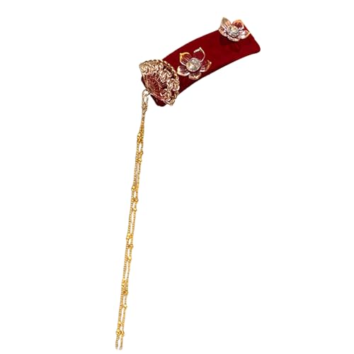 Haarspange mit langen Quasten und 3D-Schmetterlings-Dekoren, Haarform-Clip, seitliche Haarspange für chinesische Kostüme und kulturelle Veranstaltungen von LLHCF