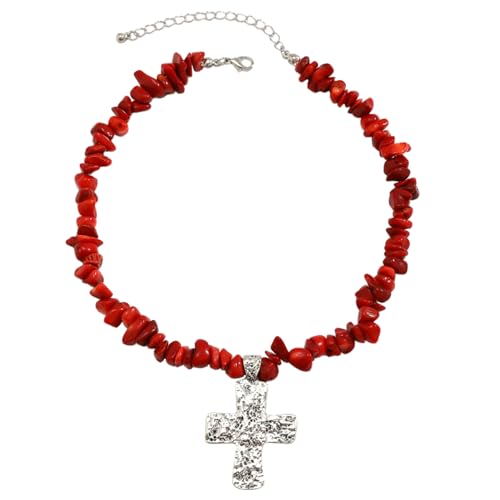 LLHCF Halskette mit Gothic-Anhänger, mit unregelmäßiger Steinkette, einzigartig, kurze Choker-Halskette, Schmuck, Damen, Party, unregelmäßiger Stein-Anhänger, Choker für Damen und Herren von LLHCF