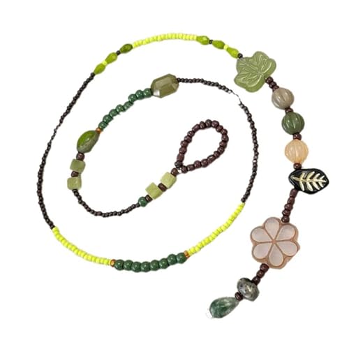 LLHCF Halskette mit Waldmotiven, Perlen, lässiger Schmuck, Statement-Halskette für legeres Pendeln oder besondere Anlässe von LLHCF