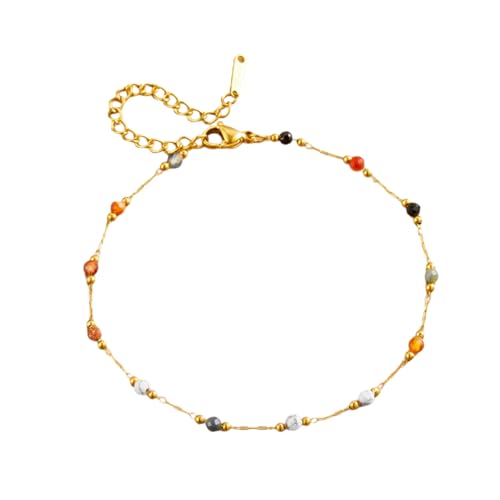 LLHCF Handgefertigte Halskette im ethnischen Stil, mehrfarbige Steinperlen, Schmuck für Frauen, einzigartige Edelsteine, Accessoires, jugendliches Mode-Accessoire, Einheitsgröße, Wie beschrieben von LLHCF