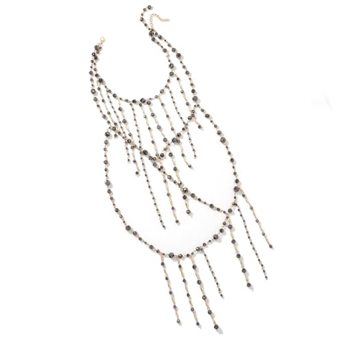 LLHCF Handgefertigte Perlen-Halskette für trendige Frauen mit bunten Quasten, Modeschmuck, Statement-Accessoire von LLHCF