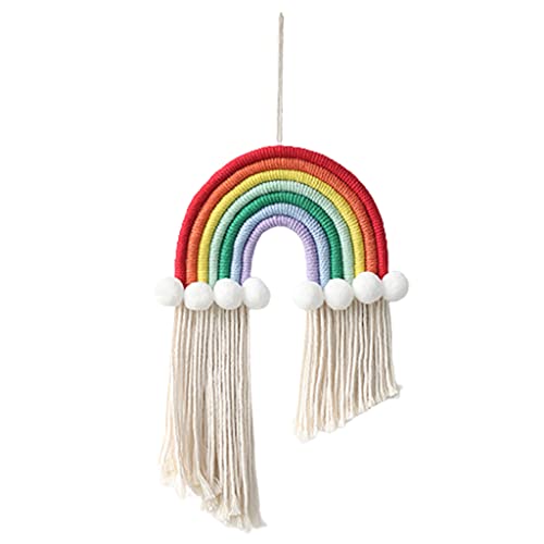 LLHCF Nordic handgewebte Regenbogen-Wandbehang Ornament Fransenanhänger Tapisserie Haarschleife Clips LLHCF Nordic handgewebte Regenbogen-Wandbehang Ornament Fransenanhänger Tapisserie Haarschleife Clips von LLHCF