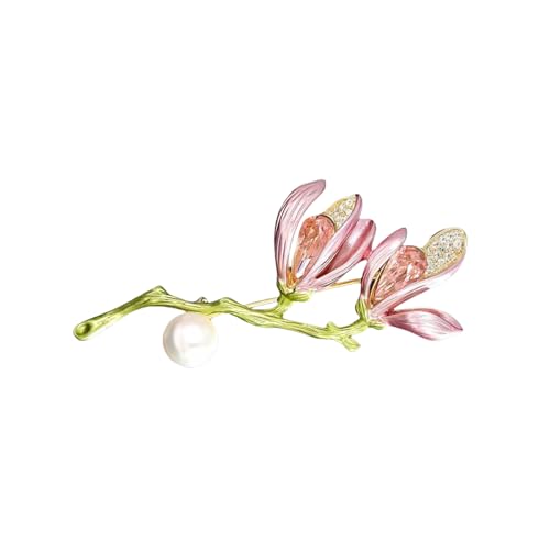 Magnolienblüten-Brosche aus Premium-Legierung, elegante Details zur Befestigung an Schals, Schals, formeller Kleidung, langanhaltender Glanz, Mehrzweck-Brosche mit Magnolienblüte von LLHCF