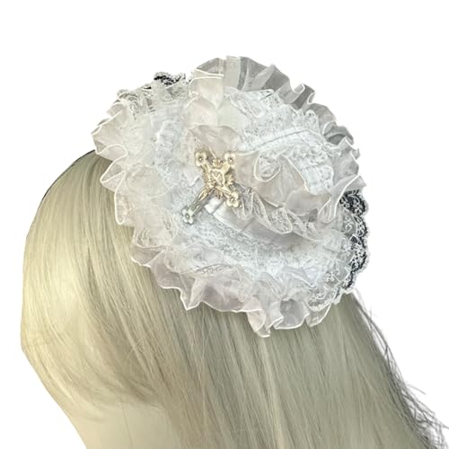 Modischer Haarschmuck mit Spitzen-Design, mit Hut-Funktionalität, Cosplay-Haarspange zur Verschönerung jeder Frisur oder jedes Outfit Modischer Haarschmuck mit Spitzen-Design, mit Hut-Funktionalität, Cosplay-Haarspange zur Verschönerung jeder Frisur oder jedes Outfit von LLHCF