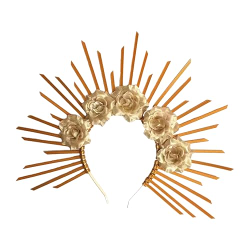 Teufel Punk Blume Stirnband künstlerisches Haarschmuck für Erwachsene Silber Blume für Partys Nachtclubs von LLHCF