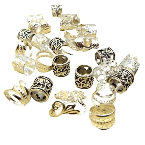 100 Stcs Dreadlock Perlen Haarperlen Lose Spulenhaarschmuck Für Geflecht Clip Haarringe Haare Clip Geflecht Ringe von LLINthy