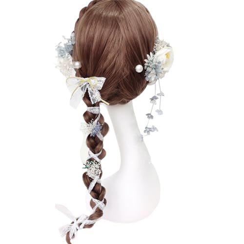 11pcs Japanischer Stil Haarstäbe Mit Farbenfrohen Blumenhaarband Für Frauen Urlaub Frühlingsabschluss Kopfbedeckung Kopfstücke von LLINthy