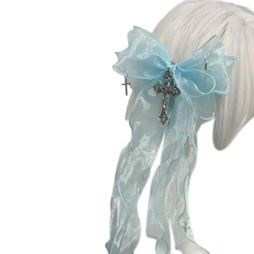 1pc/2pcs Bowknot Haarnadeln Heißes Mädchen Langer Spitzen Bowknot Frühlingshaarclip Hochzeit Haarclip Für Frauen Pferdeschwanz Haare Clip von LLINthy