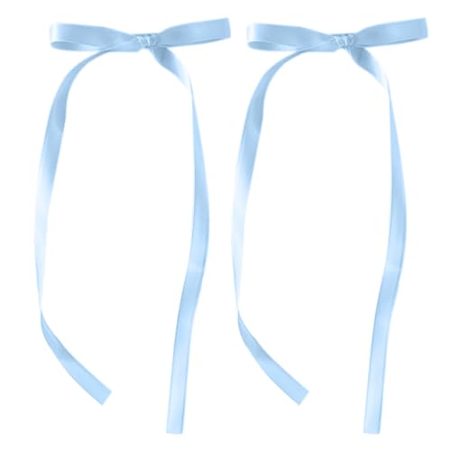 2 PCs Ribbon Bow Elegant 2000er Stil Seitenclip Bow Haarclip Süße Mädchen Fairy Bow Langer Bogenknoten Balletcore von LLINthy